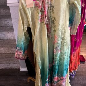 New seasons India Long Dress salwar with attached lengha skirt